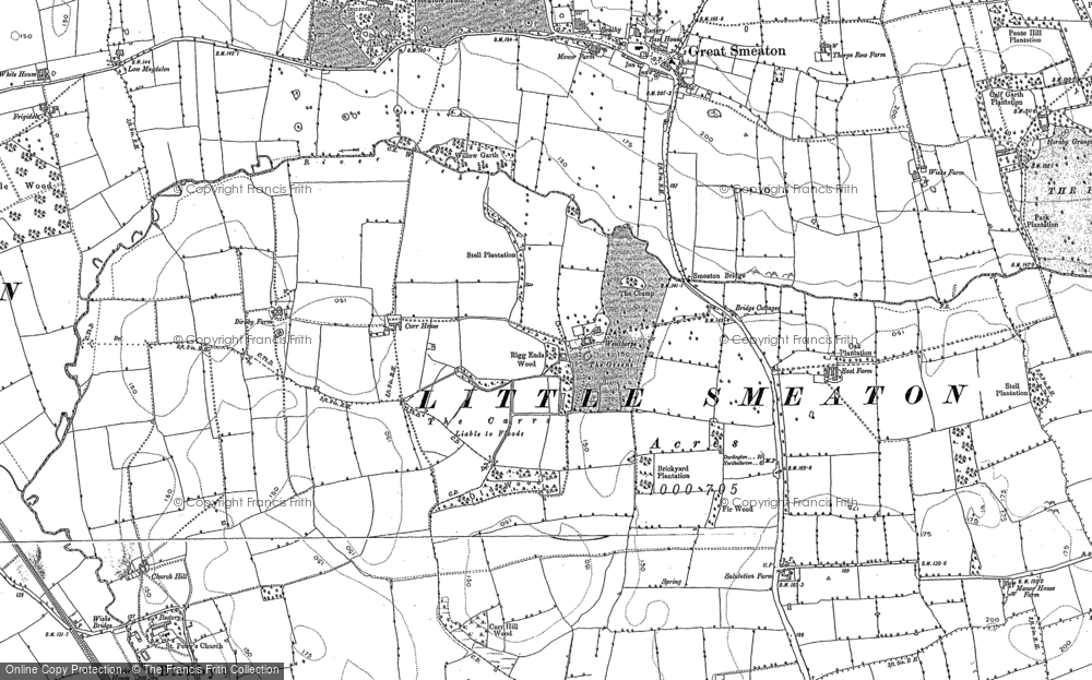 Old Map of Little Smeaton, 1891 - 1893 in 1891