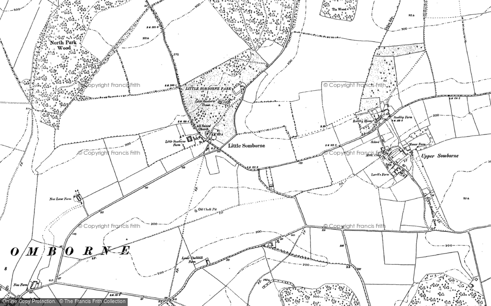 Old Map of Little Somborne, 1894 in 1894