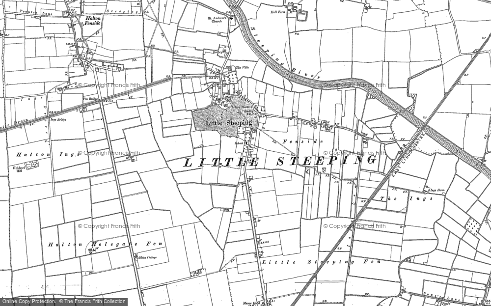 Old Map of Historic Map covering Black Horse Br in 1887