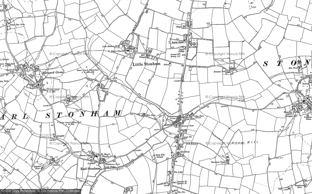 Old Map of Little Stonham, 1884 in 1884