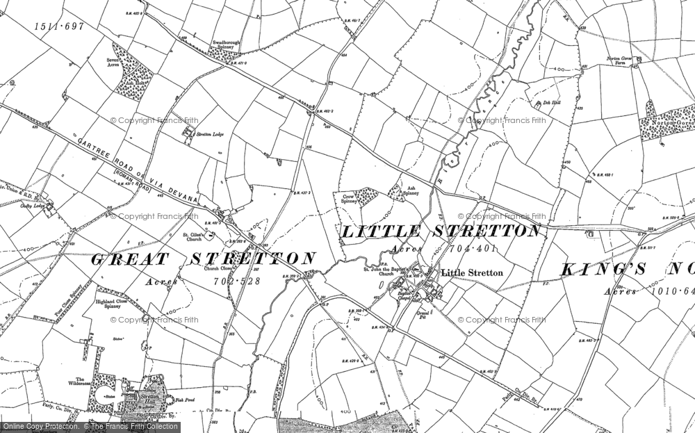 Old Map of Little Stretton, 1885 in 1885