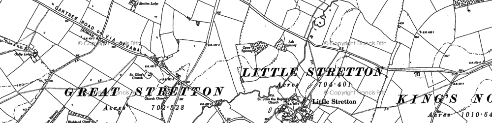 Old map of Little Stretton in 1885