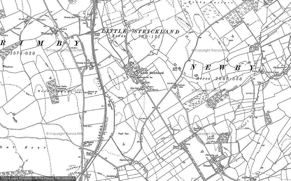 Old Map of Historic Map covering Sweetholme in 1897