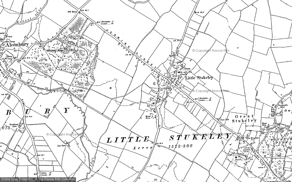 Old Map of Little Stukeley, 1885 - 1887 in 1885