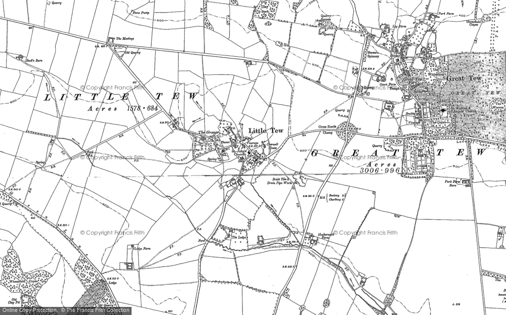 Old Map of Little Tew, 1898 in 1898
