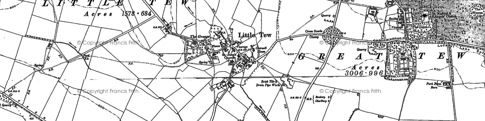Old map of Little Tew in 1898