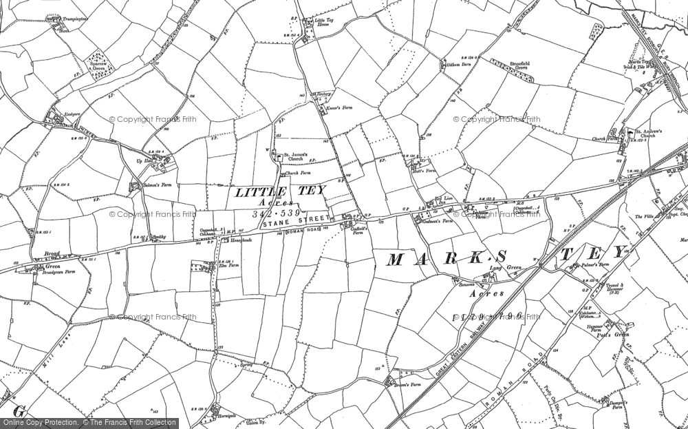 Old Map of Little Tey, 1896 in 1896
