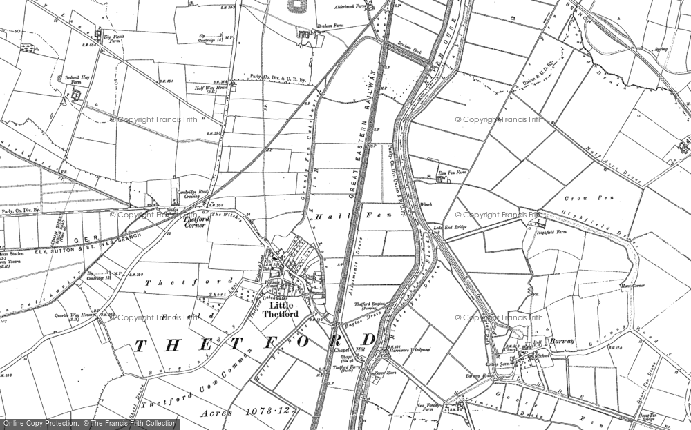 Old Map of Little Thetford, 1886 in 1886