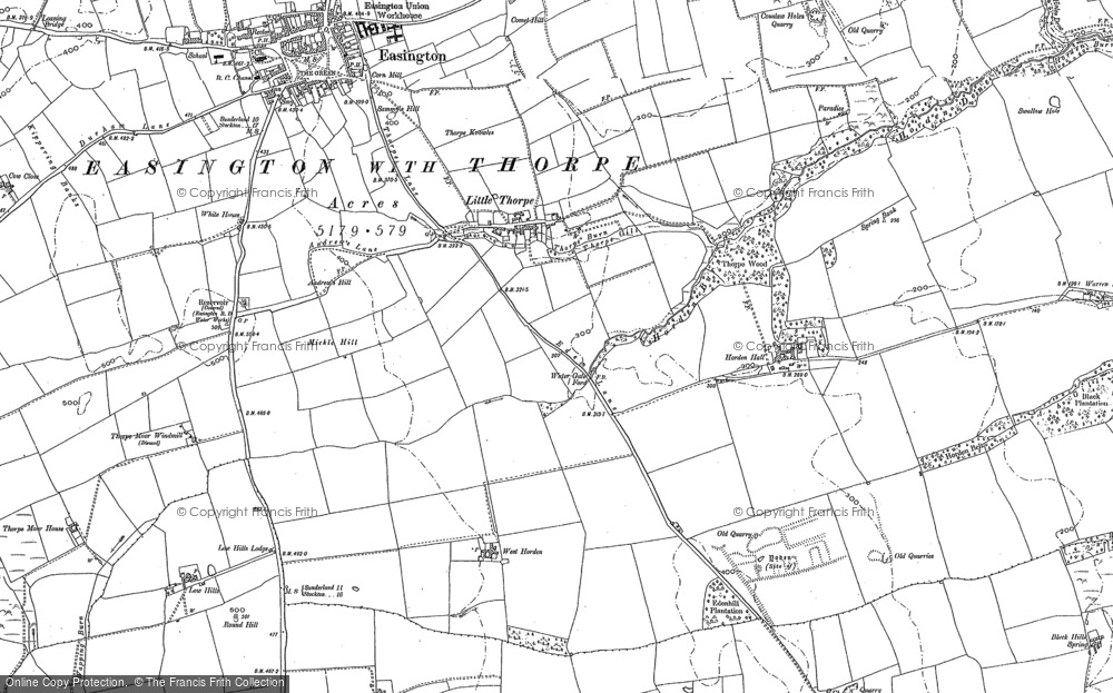 Old Map of Little Thorpe, 1896 - 1914 in 1896