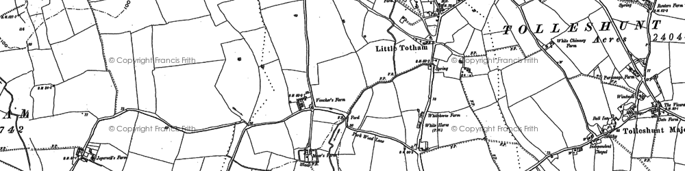 Old map of Little Totham in 1895