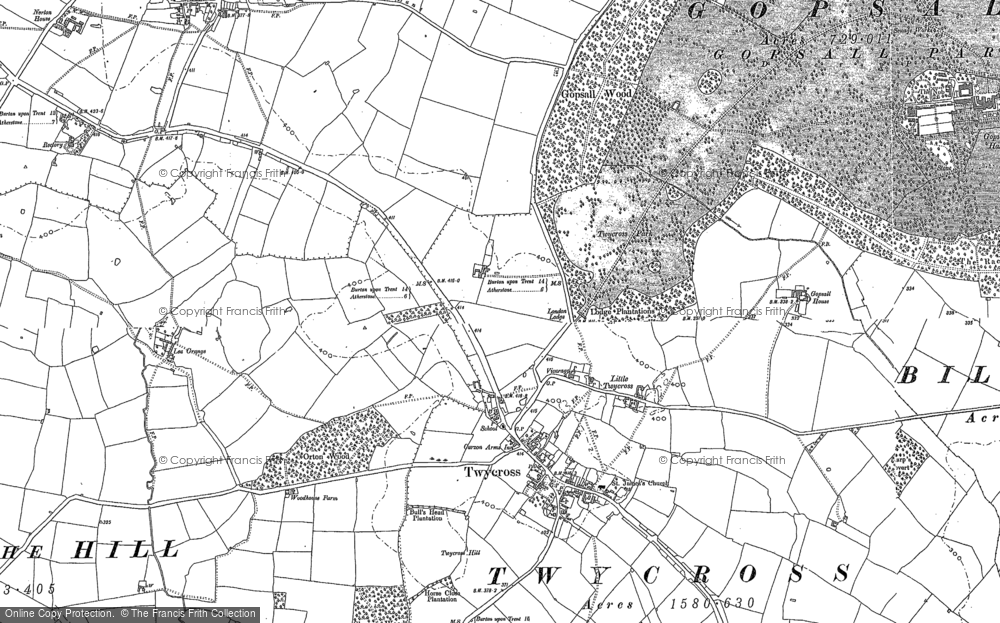 Old Map of Little Twycross, 1885 - 1901 in 1885