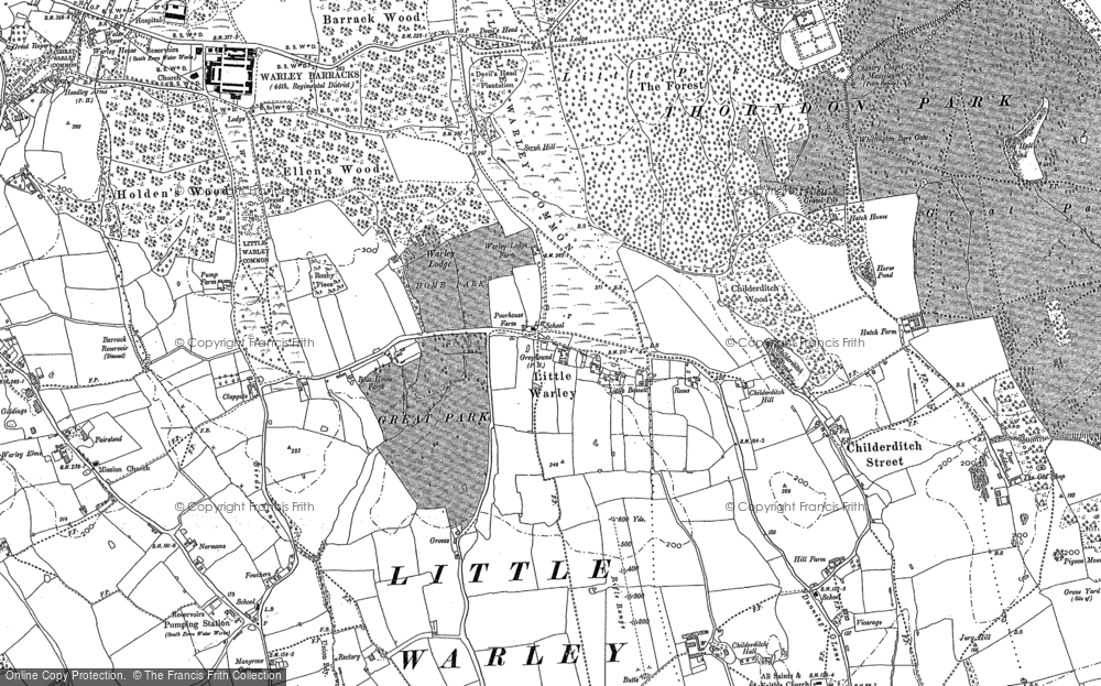 Old Map of Little Warley, 1895 in 1895
