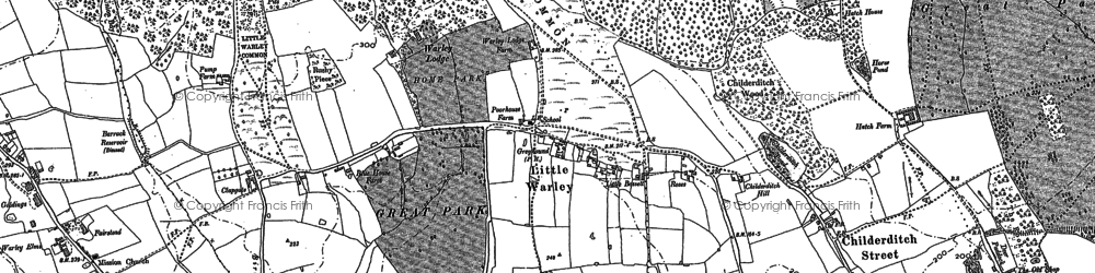 Old map of Childerditch in 1895