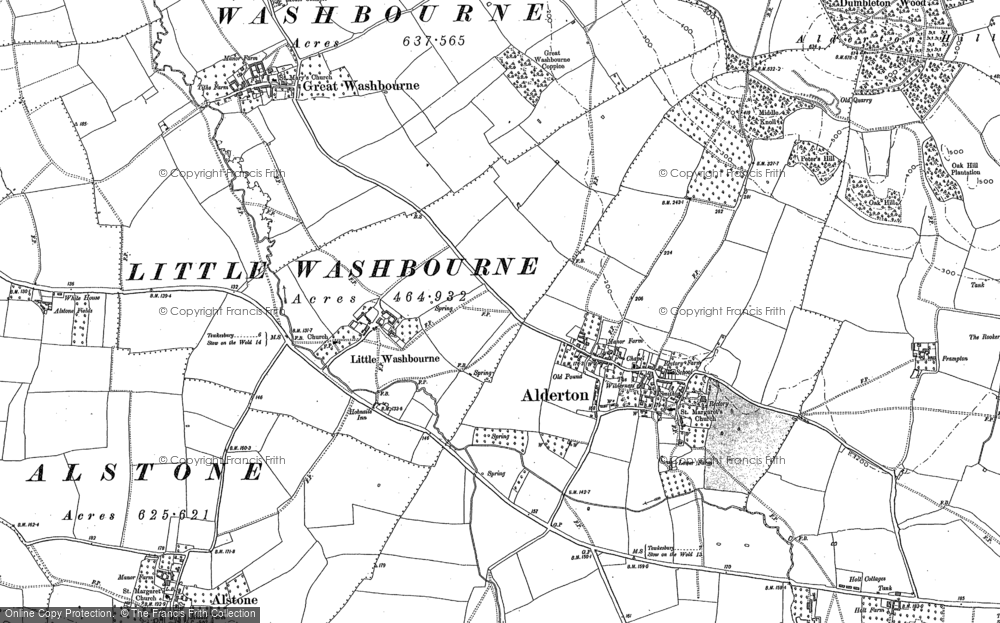 Old Map of Little Washbourne, 1883 in 1883