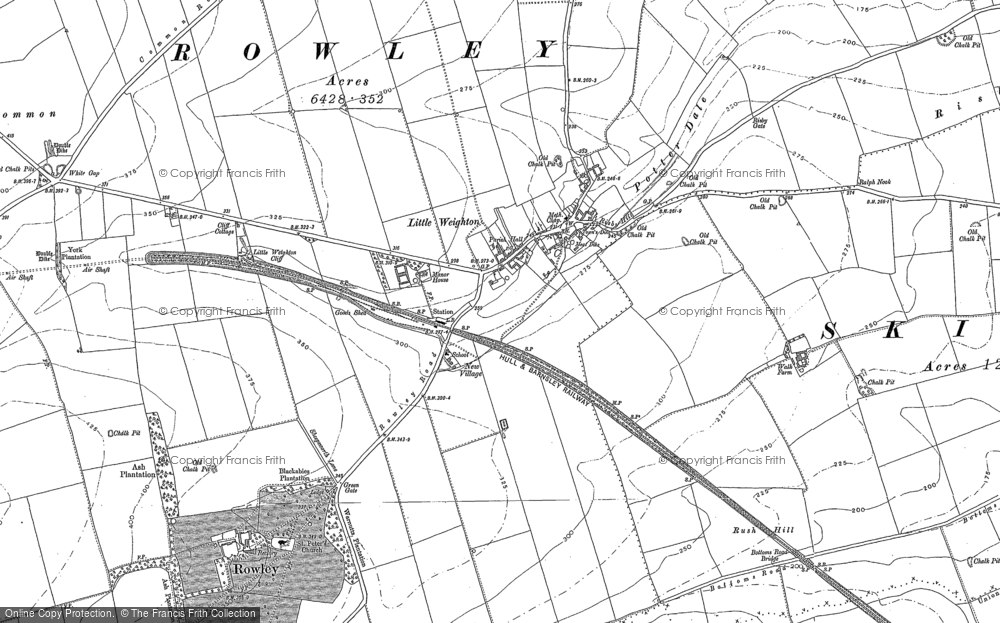 Old Map of Little Weighton, 1853 - 1888 in 1853