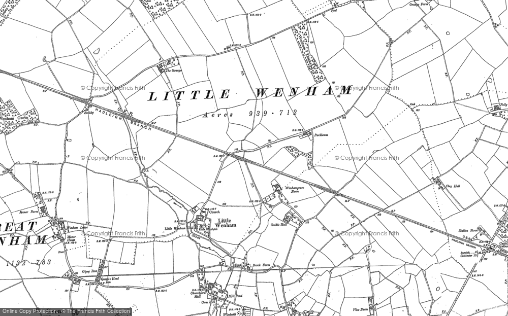 Old Map of Historic Map covering Brimlin Wood in 1884