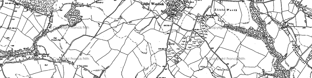 Old map of Braggers Hill in 1882