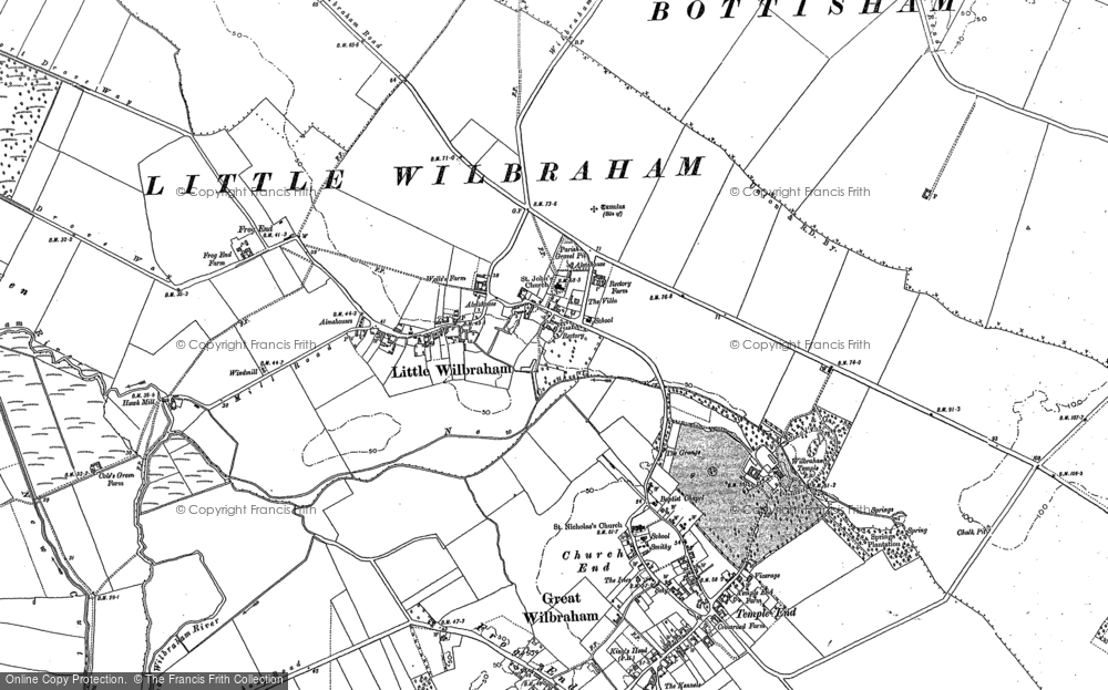 Old Map of Little Wilbraham, 1885 - 1886 in 1885