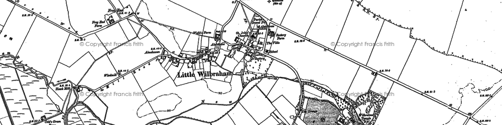 Old map of Little Wilbraham in 1885