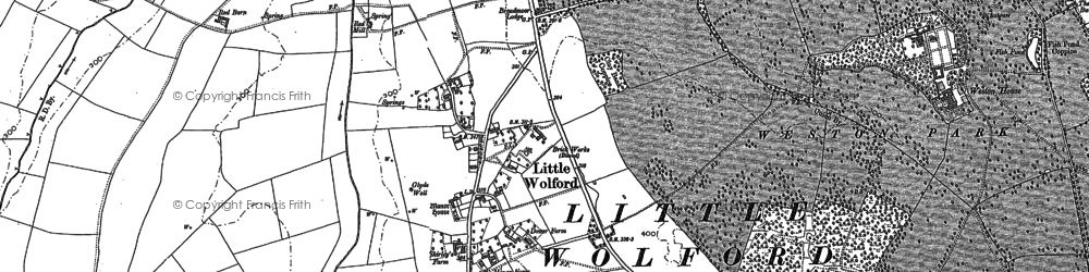 Old map of Little Wolford in 1900