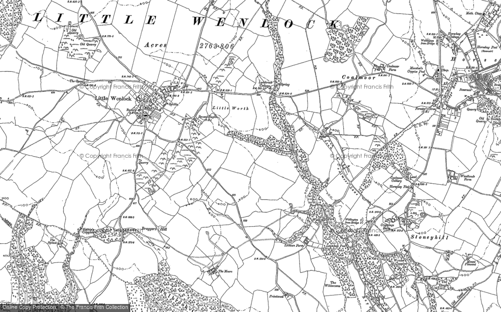 Old Map of Little Worth, 1882 in 1882