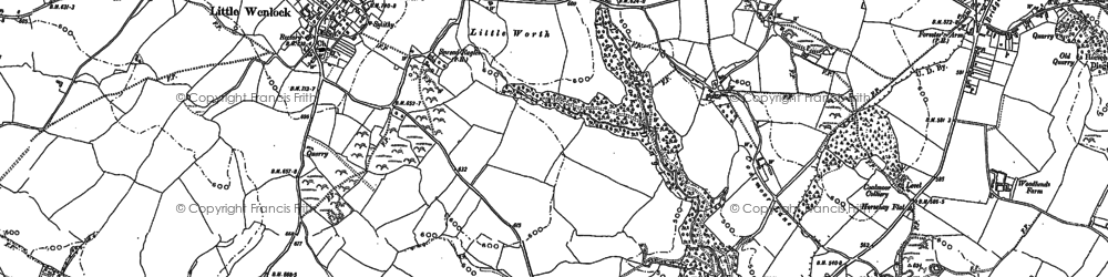 Old map of Little Worth in 1882