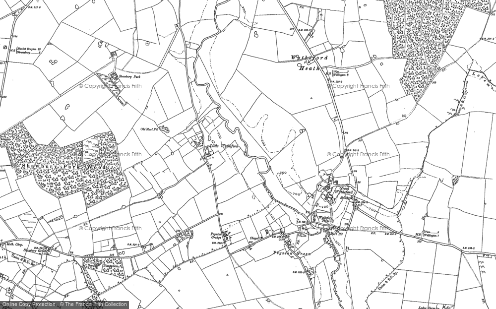 Old Map of Historic Map covering Great Wytheford in 1880