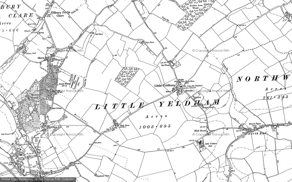 Old Map of Little Yeldham, 1896 in 1896