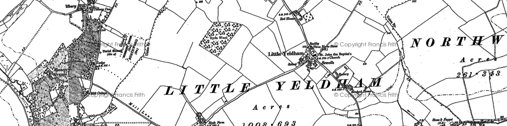 Old map of Hall Green in 1896