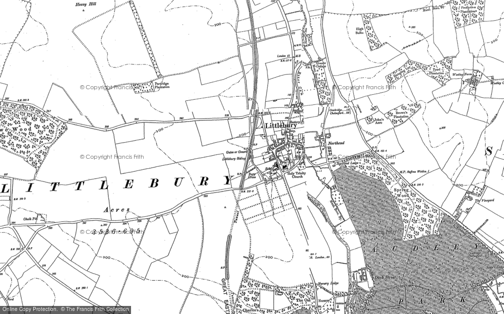 Old Map of Littlebury, 1896 - 1901 in 1896