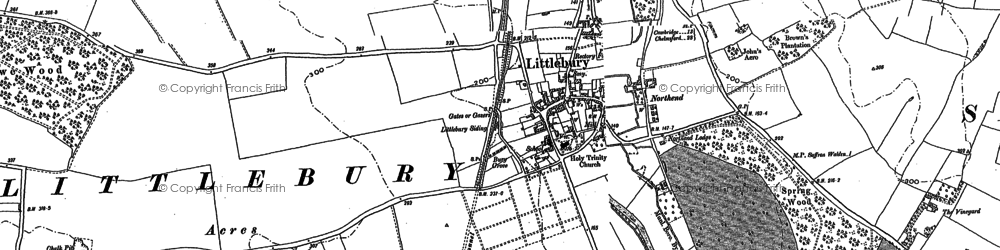 Old map of Littlebury in 1896