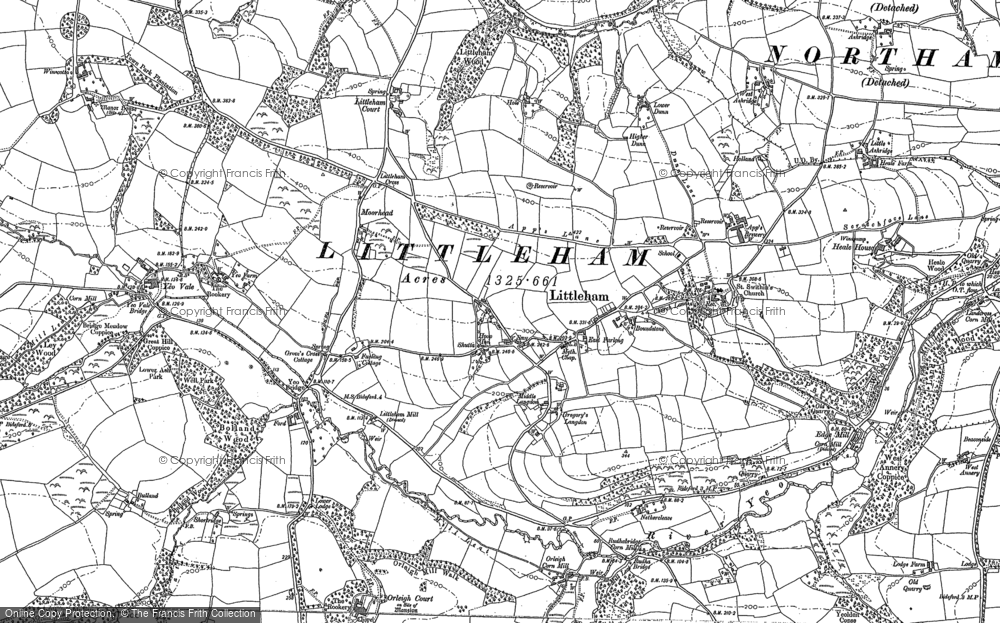 Old Map of Historic Map covering Littleham Court in 1886