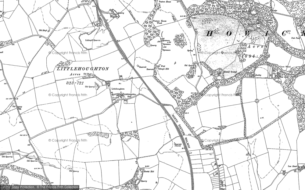 Old Map of Historic Map covering Peppermoor in 1897