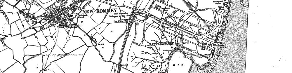 Old map of Littlestone-on-Sea in 1906