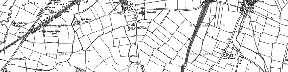 Old map of Littlethorpe in 1885