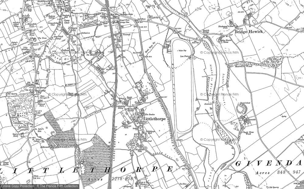 Old Map of Historic Map covering Aismunderby Village in 1890