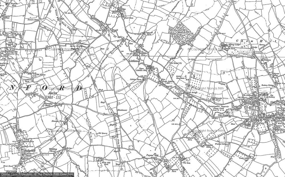 Old Map of Historic Map covering Blackmoor in 1883