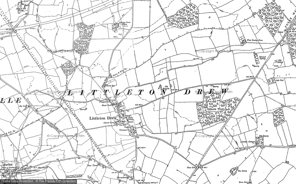 Old Map of Historic Map covering Horsedown in 1899