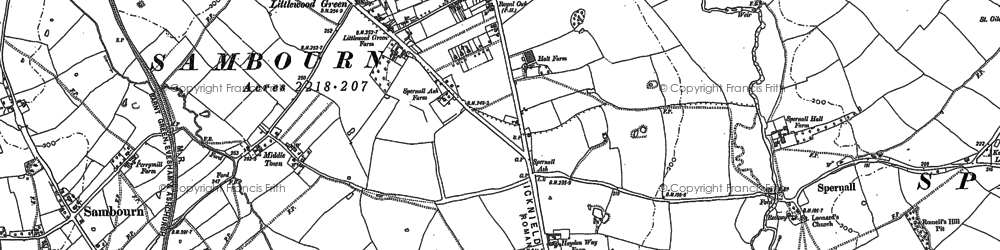Old map of Littlewood Green in 1885