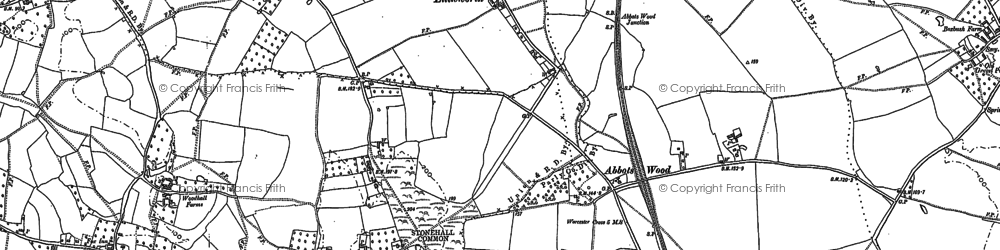 Old map of Woodhall Fms in 1884