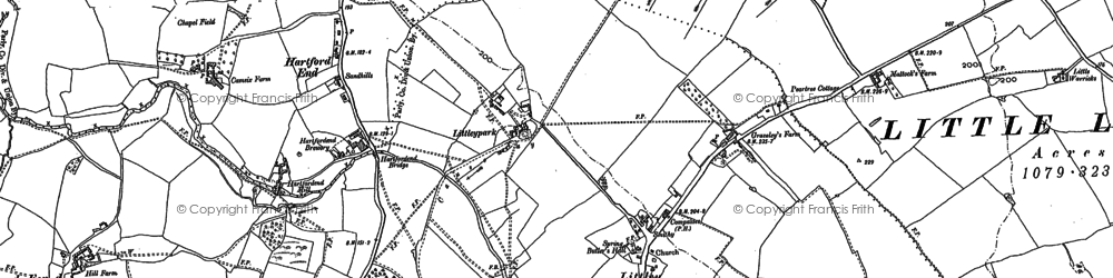 Old map of Littley Green in 1895
