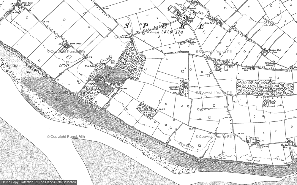 Old Map of Liverpool John Lennon Airport, 1904 - 1905 in 1904