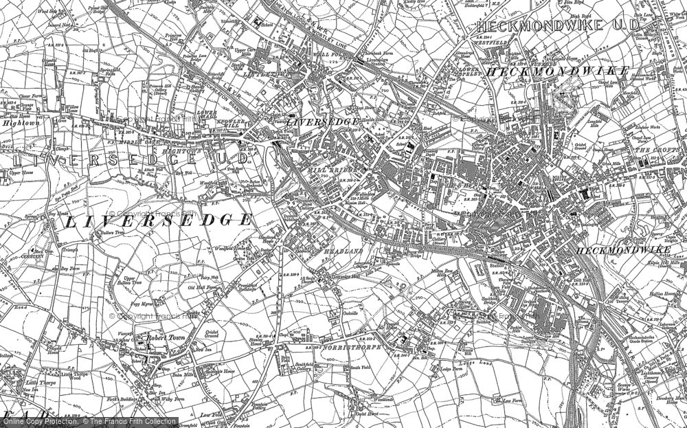 Old Map of Liversedge, 1892 in 1892