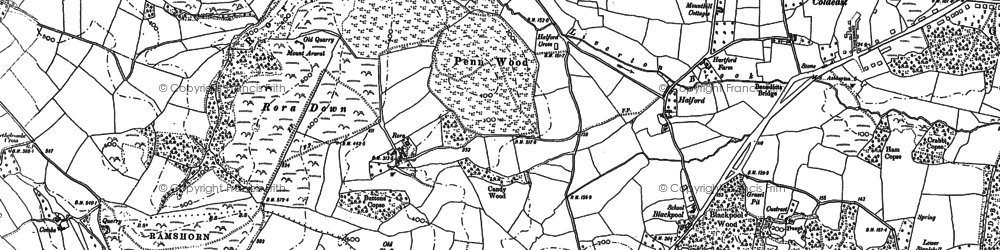 Old map of Belle Vue in 1887