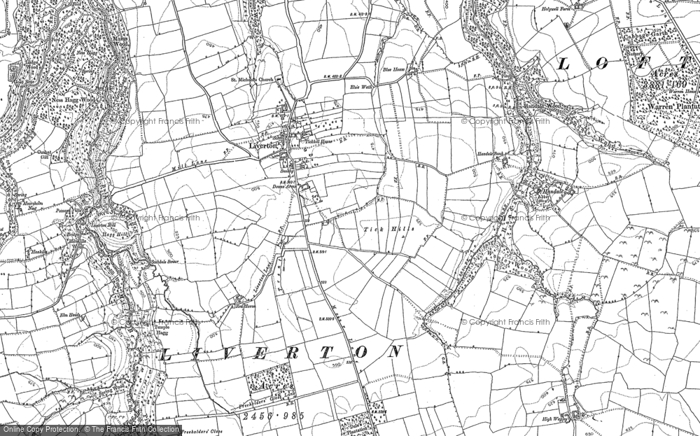 Old Map of Liverton, 1893 in 1893