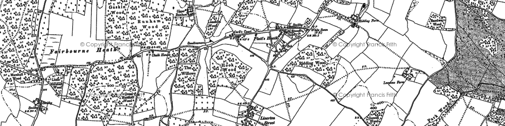 Old map of Platt's Heath in 1896