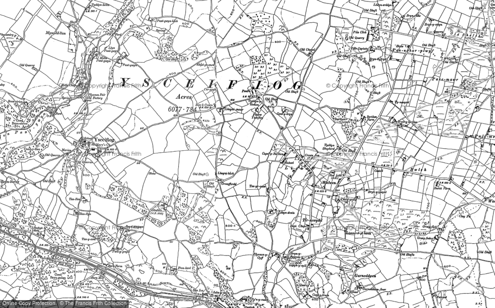 Old Map of Historic Map covering Bwlch in 1898