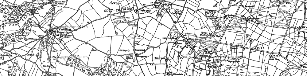 Old map of Bryn Rug in 1898