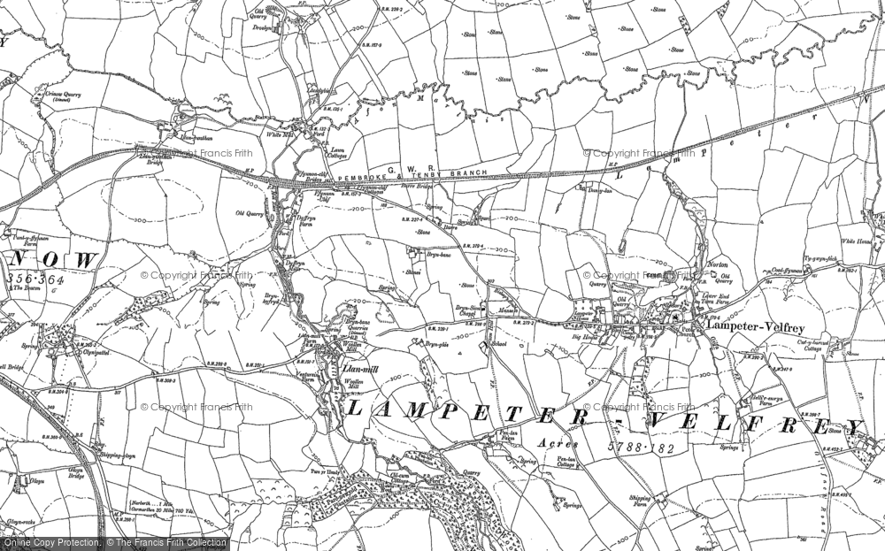 Old Map of Llan-mill, 1887 in 1887