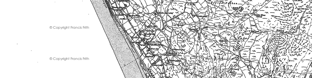 Old map of Llanaber in 1888